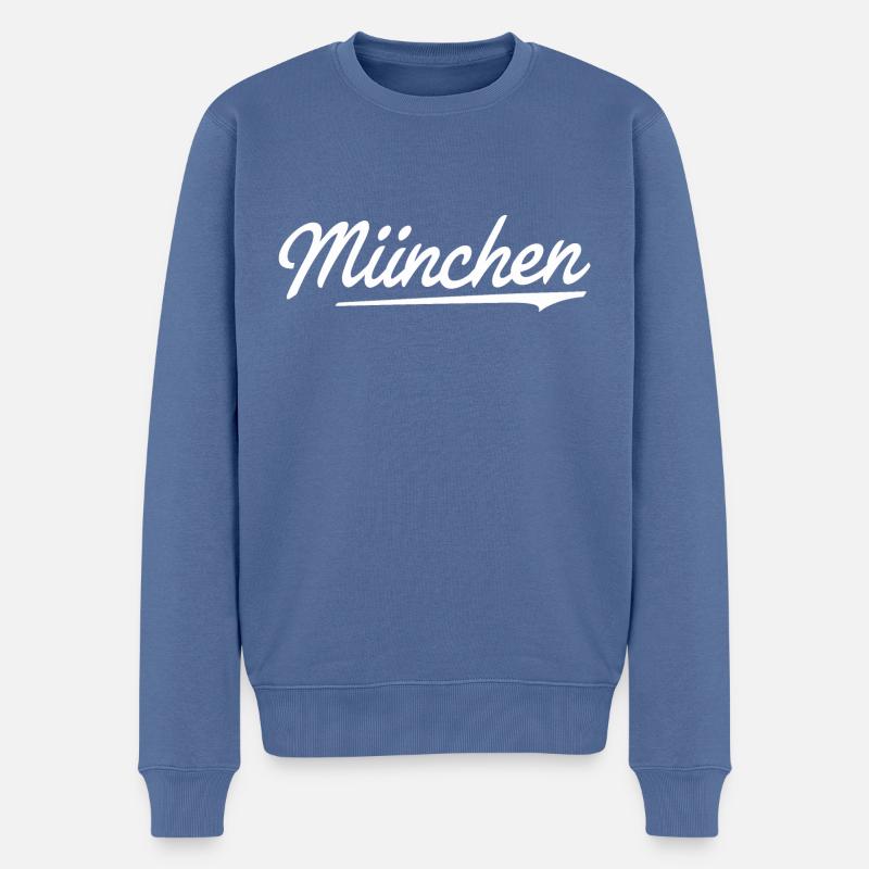 München - Pull Premium bio Homme - bleu pigeon