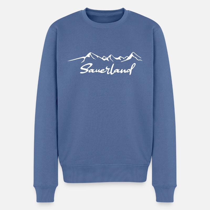 Sauerland Skyline - Männer Premium Bio Pullover - Taubenblau