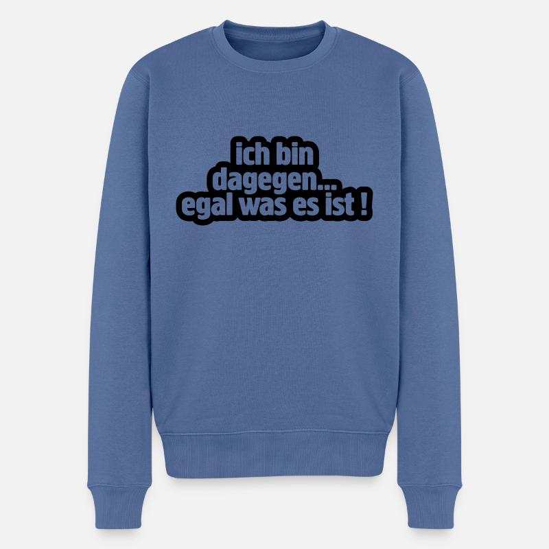 dagegen - Männer Premium Bio Pullover - Taubenblau