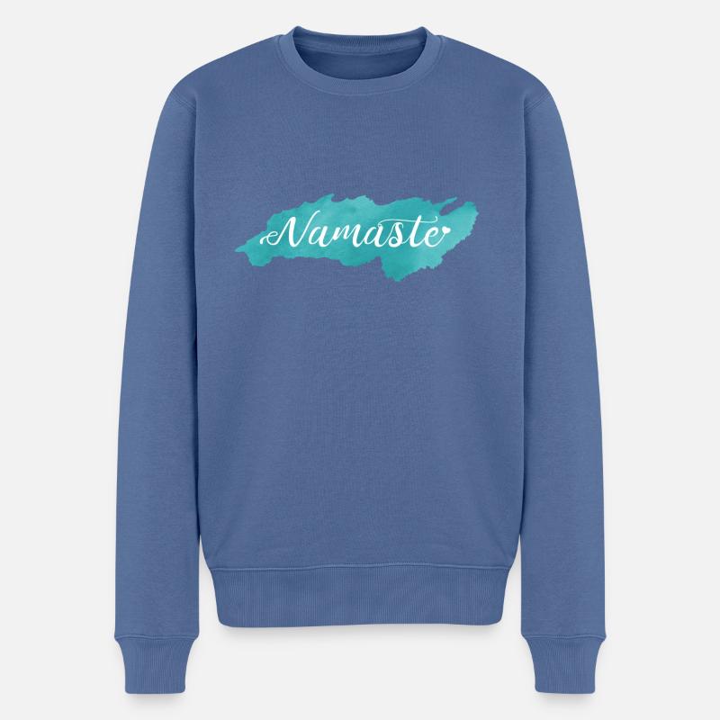 namaste 2 - Pull Premium bio Homme - bleu pigeon