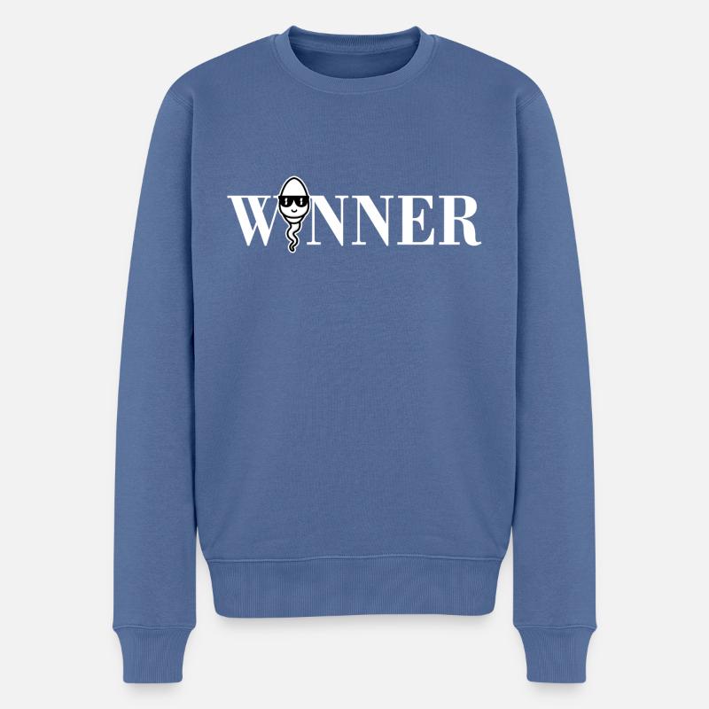Winner spermatozoïde - Pull Premium bio Homme - bleu pigeon