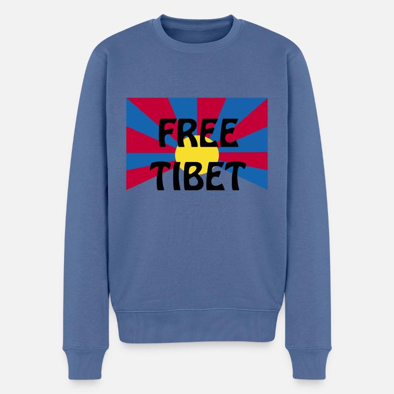 tibet libre - Pull Premium bio Homme - bleu pigeon