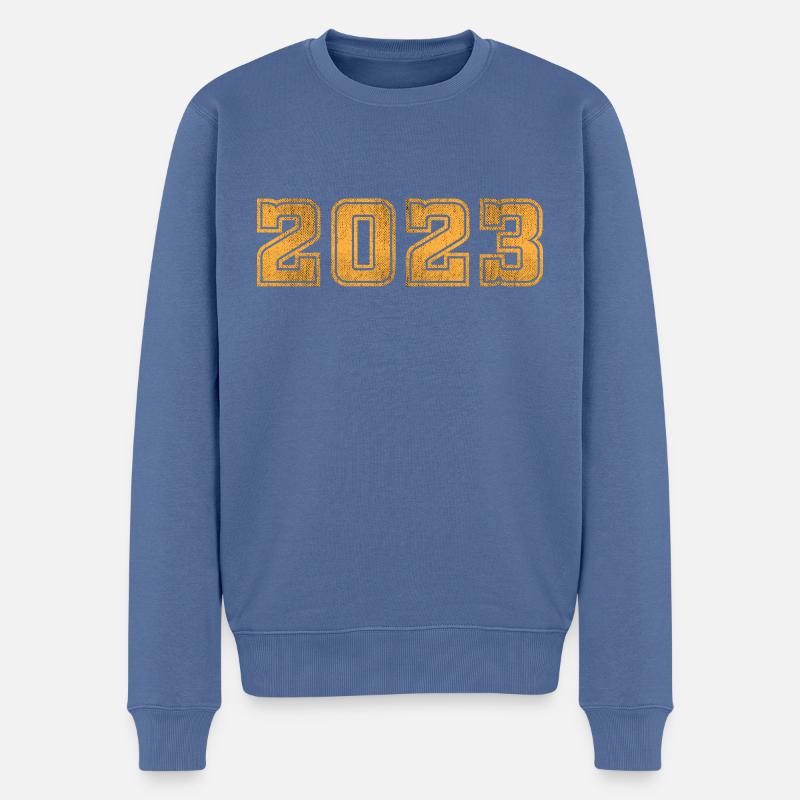 2023 Retro - Männer Premium Bio Pullover - Taubenblau