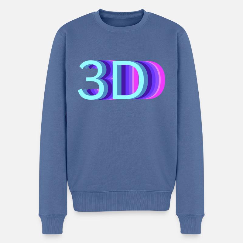 3DDD - Männer Premium Bio Pullover - Taubenblau