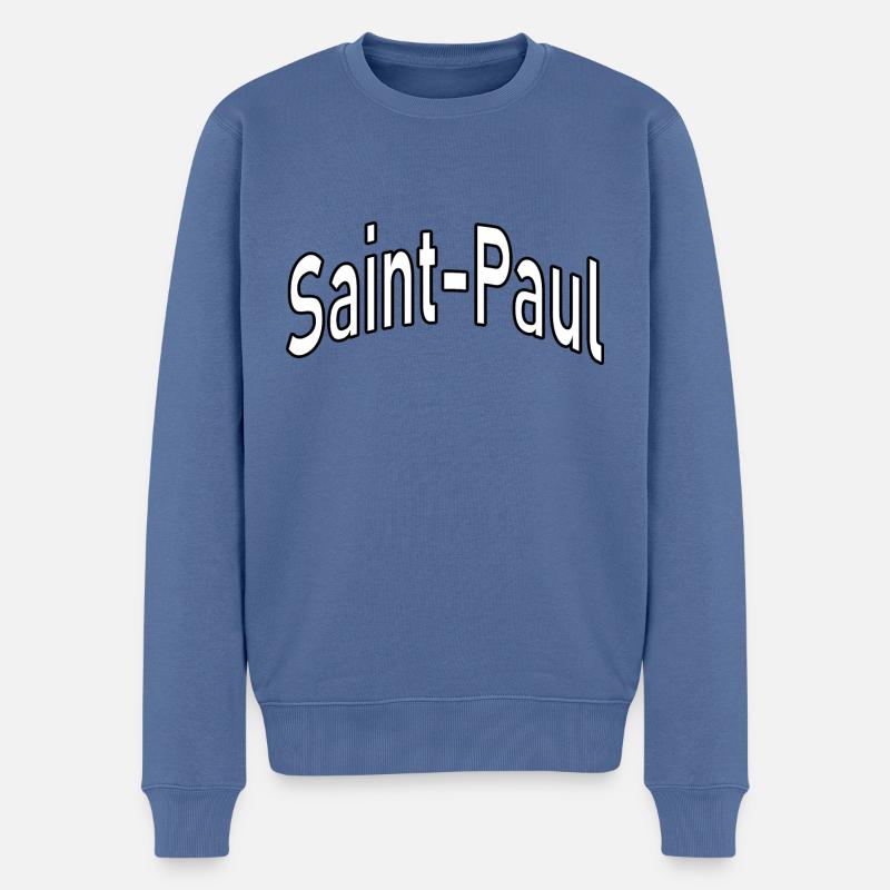 Saint Paul - Pull Premium bio Homme - bleu pigeon