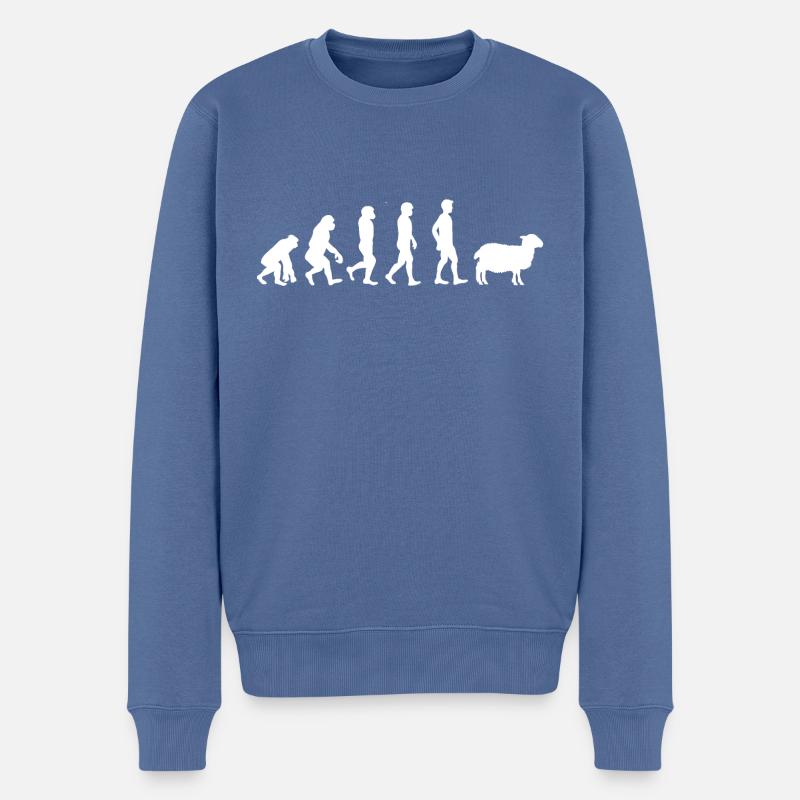 Evolution mouton - Pull Premium bio Homme - bleu pigeon