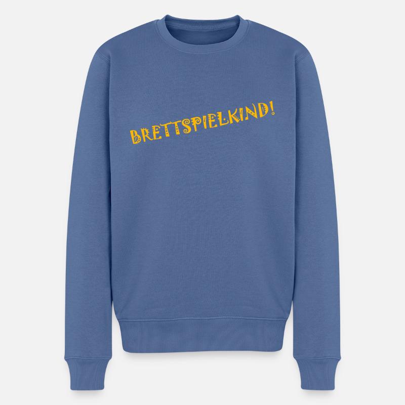 brettspielkind gelb - Männer Premium Bio Pullover - Taubenblau
