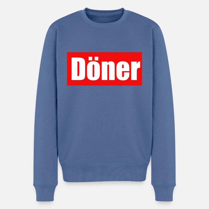 döner supremee - Männer Premium Bio Pullover - Taubenblau
