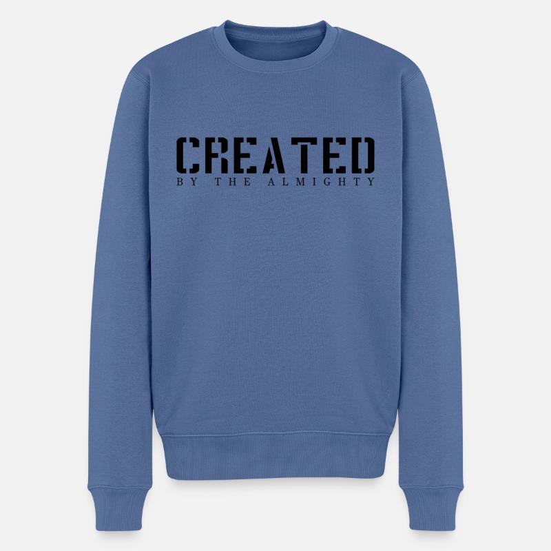 Créé par le Tout-Puissant - Pull Premium bio Homme - bleu pigeon