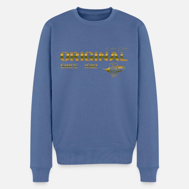Original since 1982 - Männer Premium Bio Pullover - Taubenblau