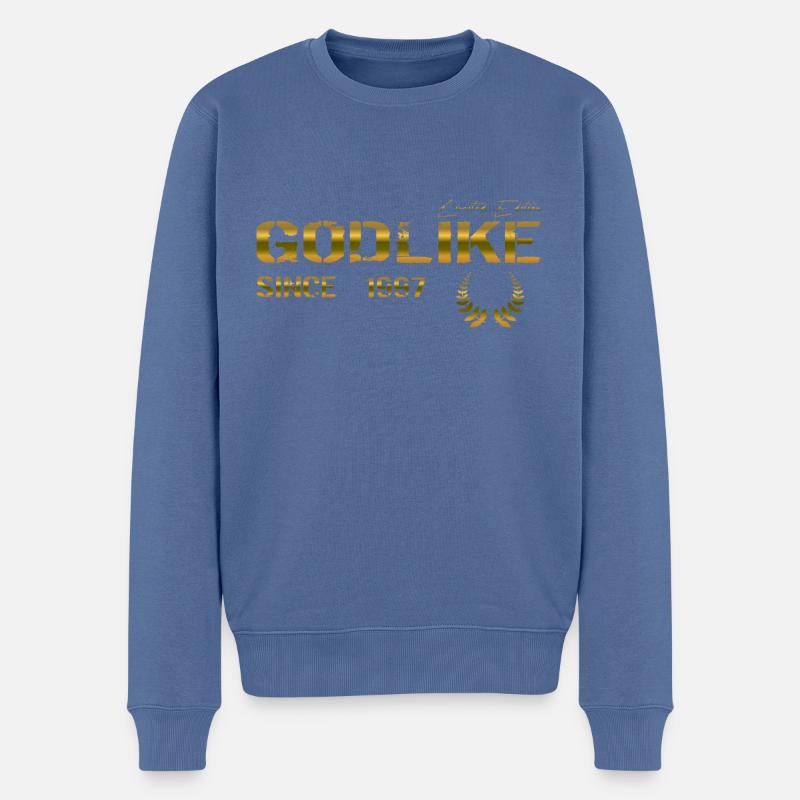 Godlike since 1997 - Männer Premium Bio Pullover - Taubenblau