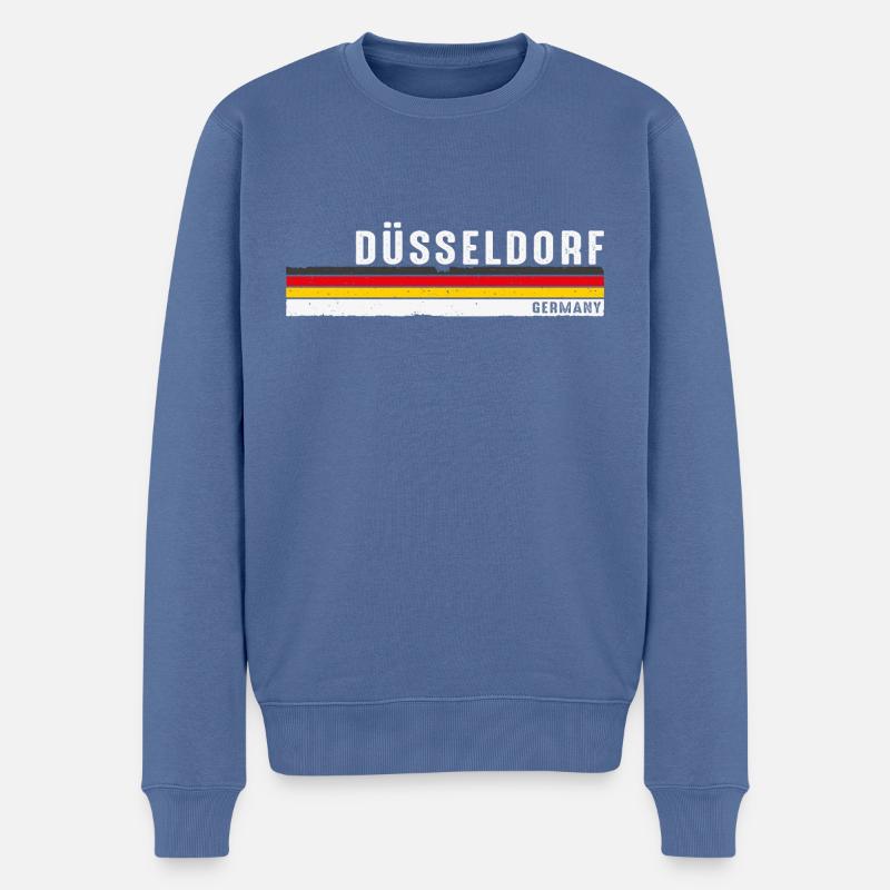 Rétro classique Düsseldorf - Allemagne Pride - Pull Premium bio Homme - bleu pigeon