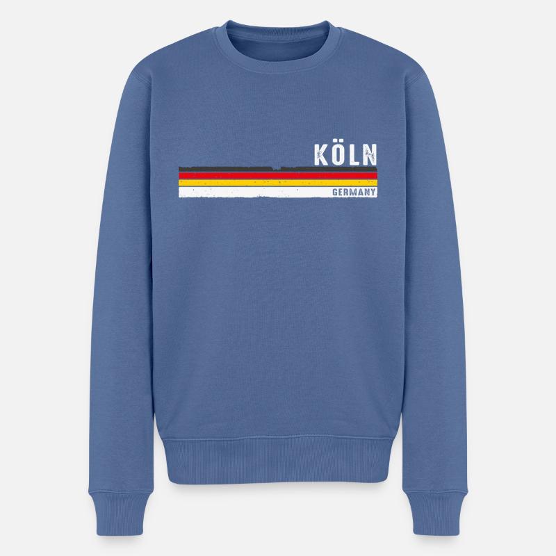 Vintage 70s 80s Retro Köln - Köln, Germany - Männer Premium Bio Pullover - Taubenblau
