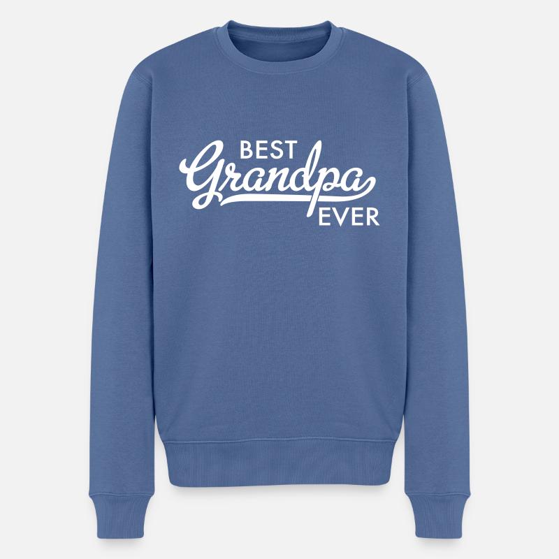 Best Grandpa ever - Männer Premium Bio Pullover - Taubenblau