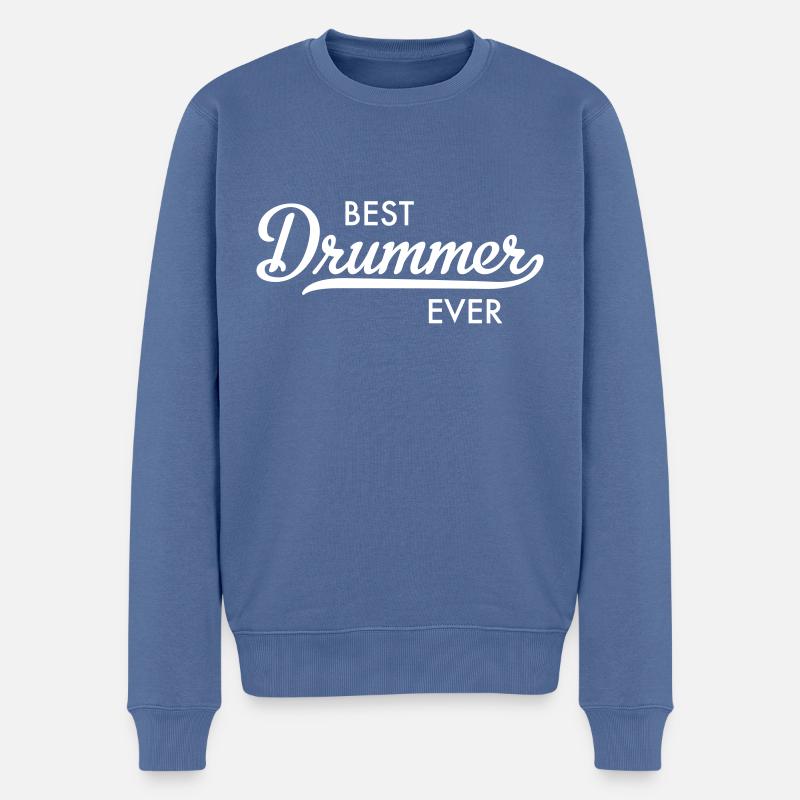 Drummer - Männer Premium Bio Pullover - Taubenblau