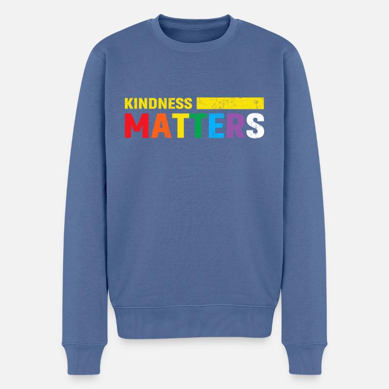 La gentillesse compte - Pull Premium bio Homme - bleu pigeon