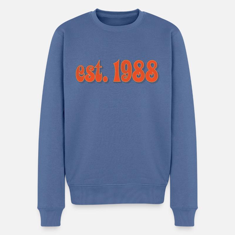 Fondée en 1988 - Pull Premium bio Homme - bleu pigeon