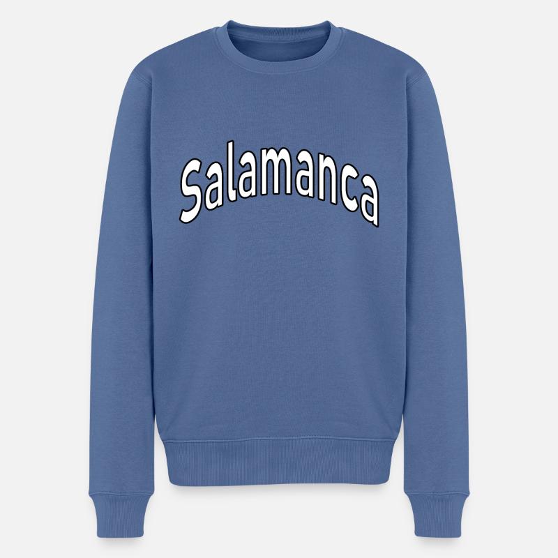 Salamanca - Männer Premium Bio Pullover - Taubenblau