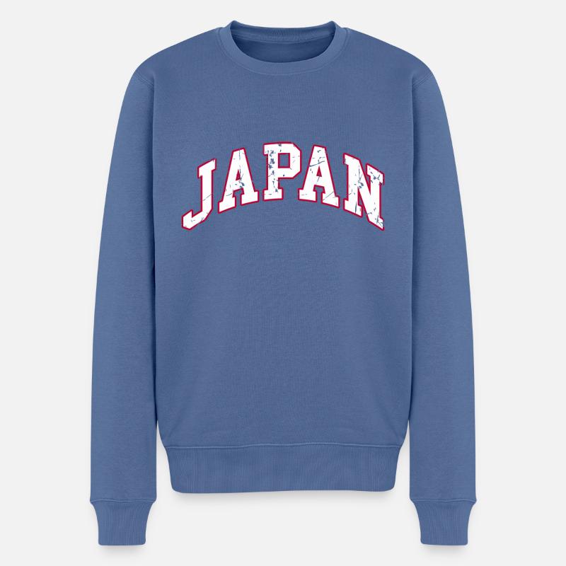 japan - Männer Premium Bio Pullover - Taubenblau