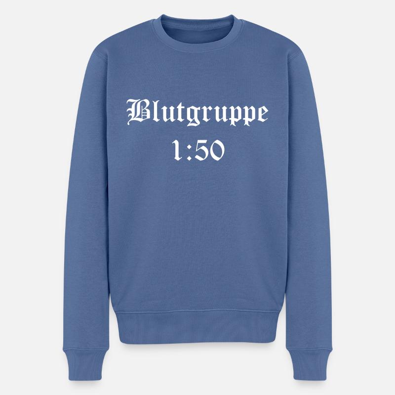 blutgruppe - Männer Premium Bio Pullover - Taubenblau