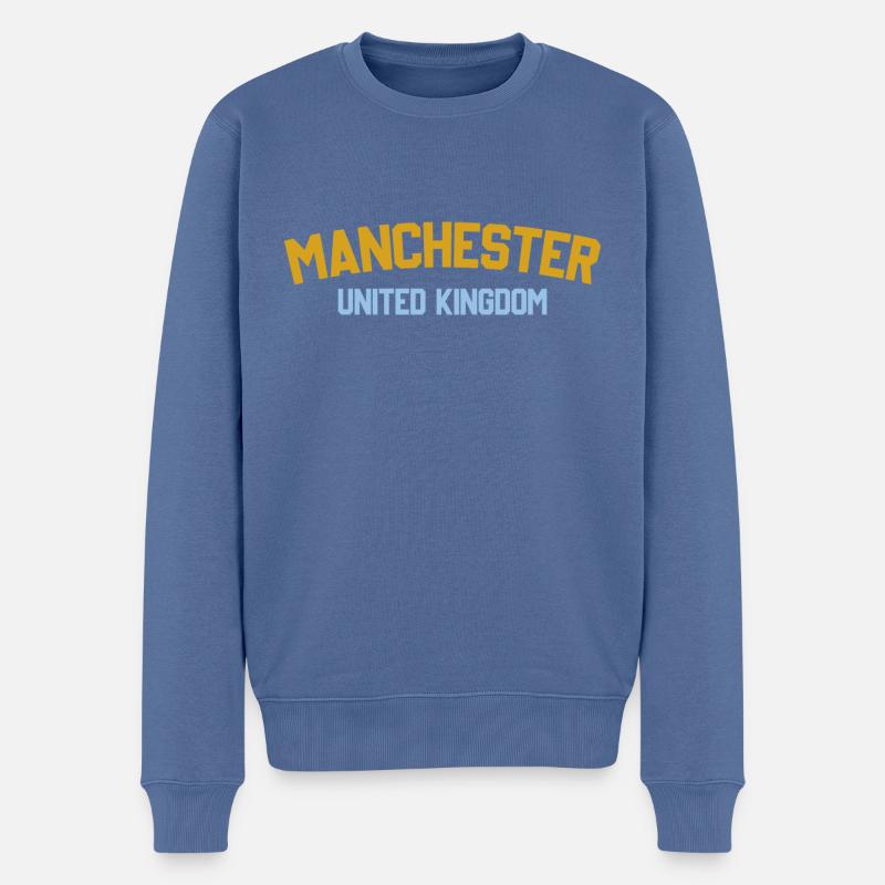 Cord - Männer Premium Bio Pullover - Taubenblau