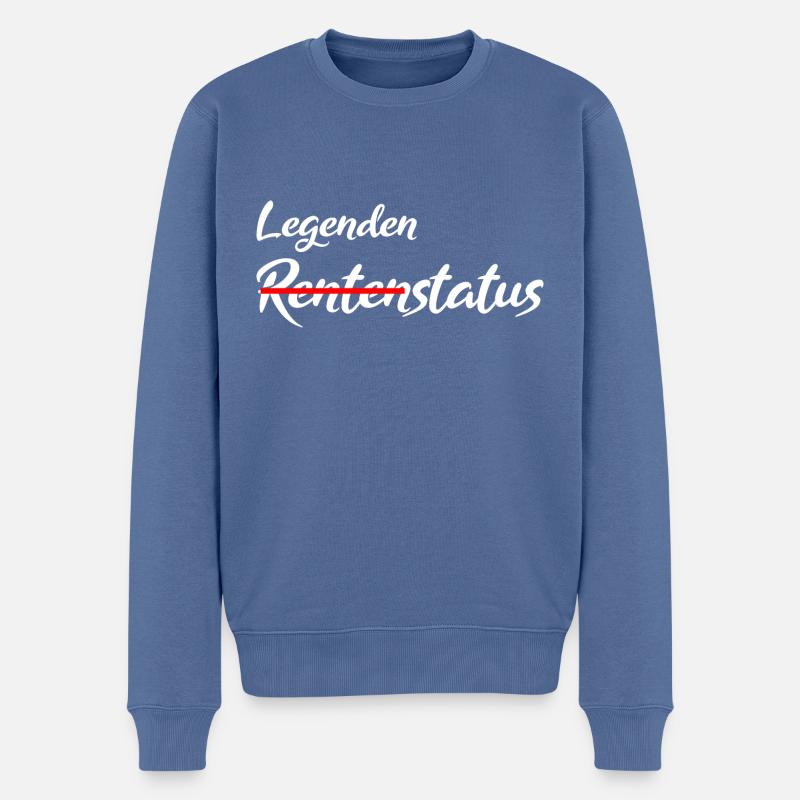 Rentenstatus Legendenstatus White - Männer Premium Bio Pullover - Taubenblau