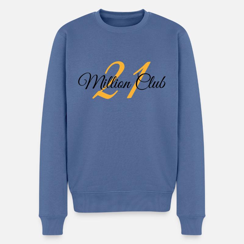21Million Club - Bitcoin - Männer Premium Bio Pullover - Taubenblau