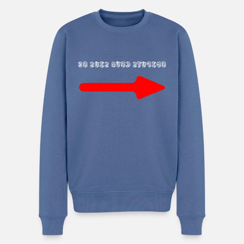 Je suis avec stupide - Pull Premium bio Homme - bleu pigeon