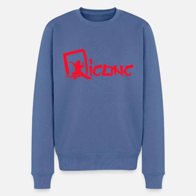 Qigong logo - Männer Premium Bio Pullover - Taubenblau