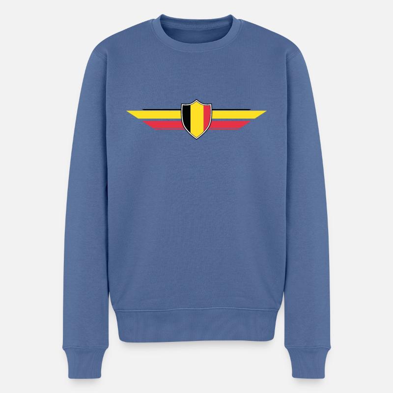 Belgien Fan Weltmeisterschaft - Männer Premium Bio Pullover - Taubenblau