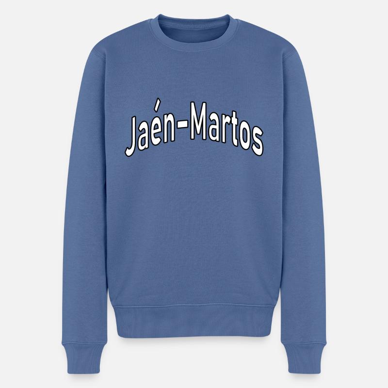 Jaén Martos - Männer Premium Bio Pullover - Taubenblau