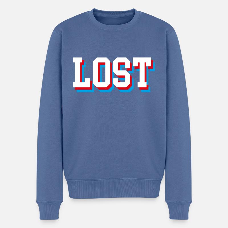 Lost - Männer Premium Bio Pullover - Taubenblau