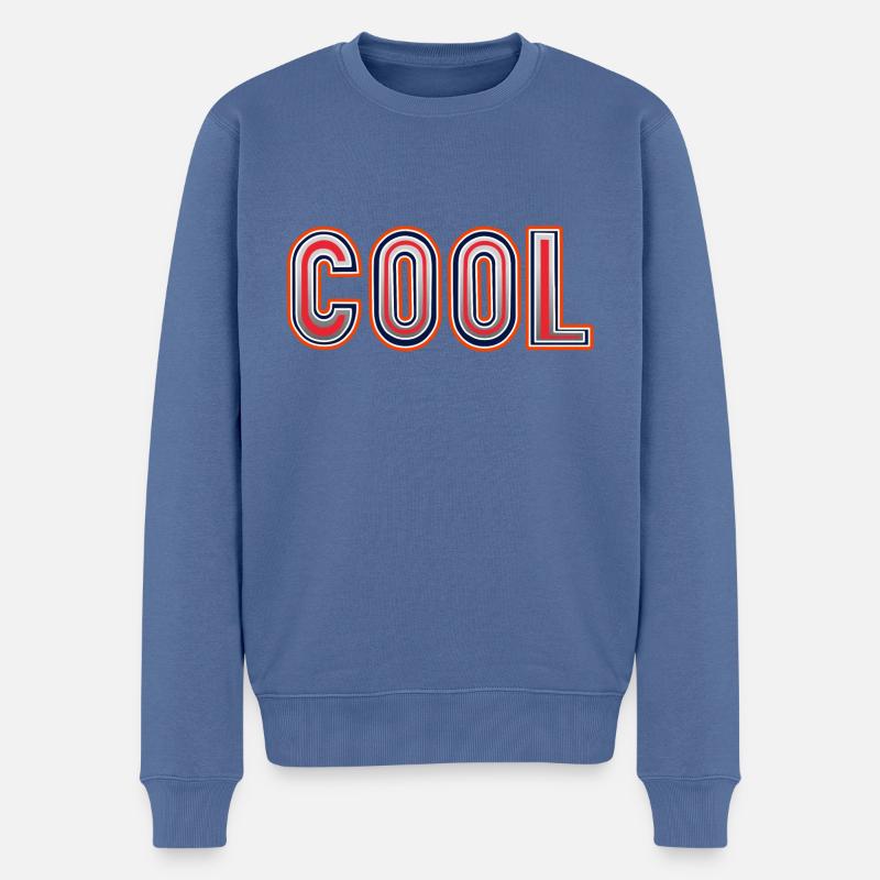 Cool - Silber Mütze und T-Shirt - Männer Premium Bio Pullover - Taubenblau