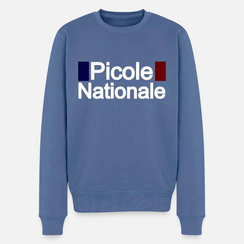 Picole nationale - Pull Premium bio Homme - bleu pigeon