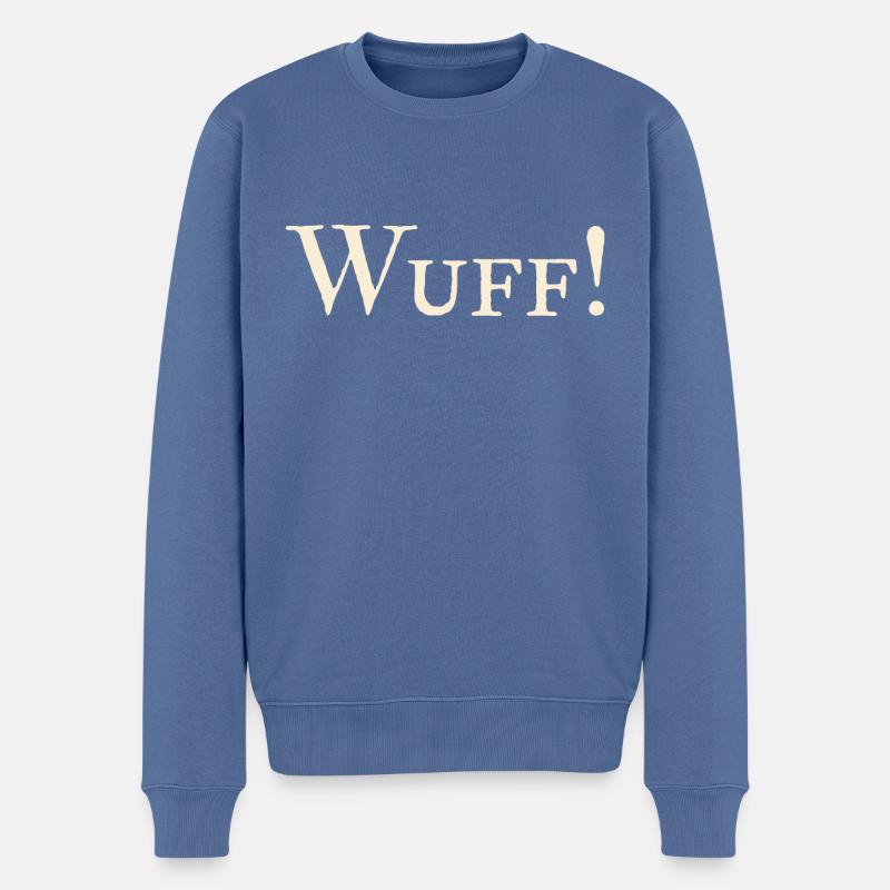 Wuff ! - Männer Premium Bio Pullover - Taubenblau