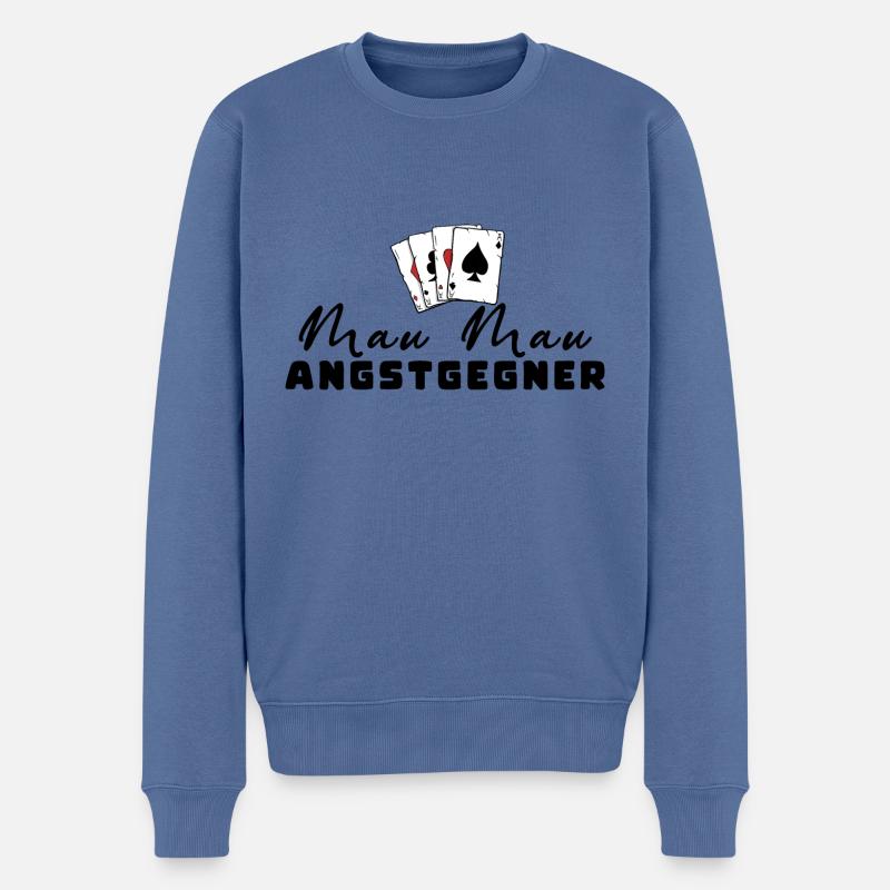 Mau Mau Angstgegner - Männer Premium Bio Pullover - Taubenblau