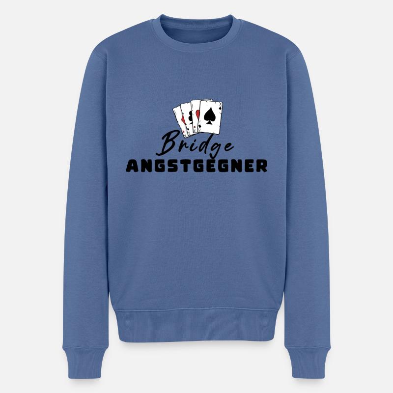 Bridge Angstgegner - Männer Premium Bio Pullover - Taubenblau