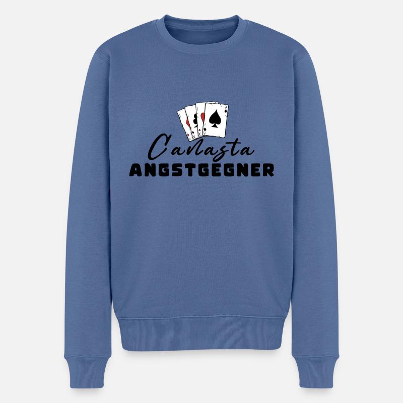 Canasta Angstgegner - Männer Premium Bio Pullover - Taubenblau