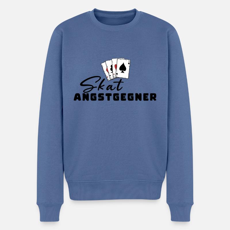 Skat Angstgegner - Männer Premium Bio Pullover - Taubenblau