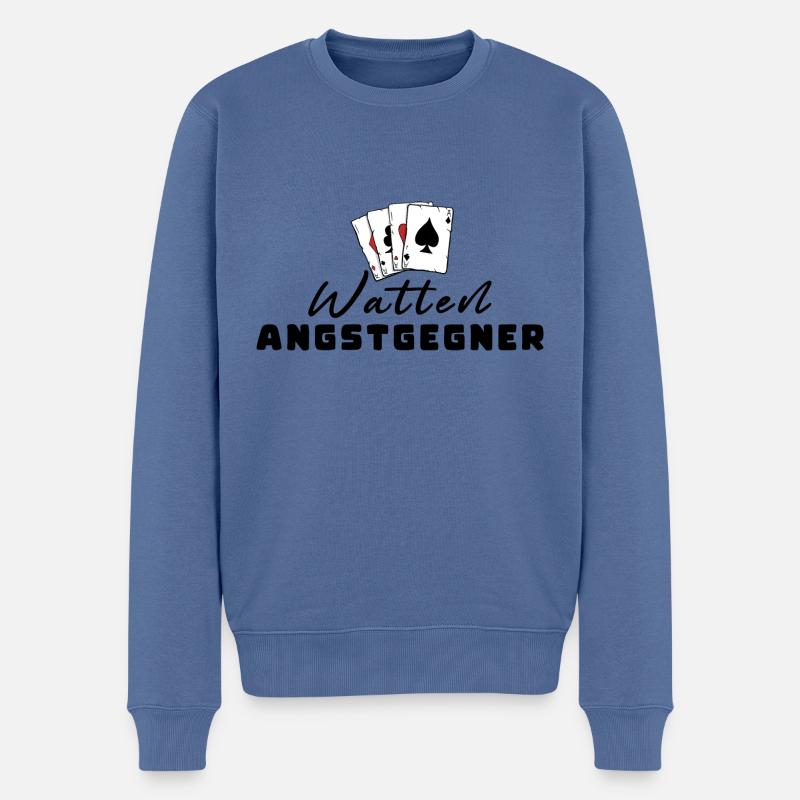 Watten Angstgegner - Männer Premium Bio Pullover - Taubenblau