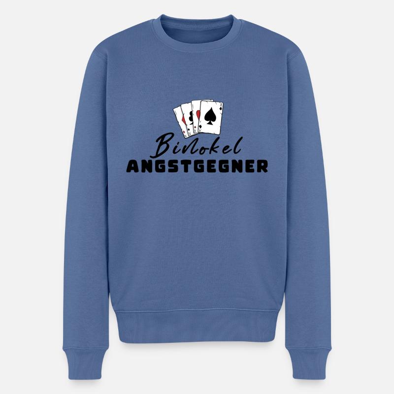 Adversaire de peur binoculaire - Pull Premium bio Homme - bleu pigeon