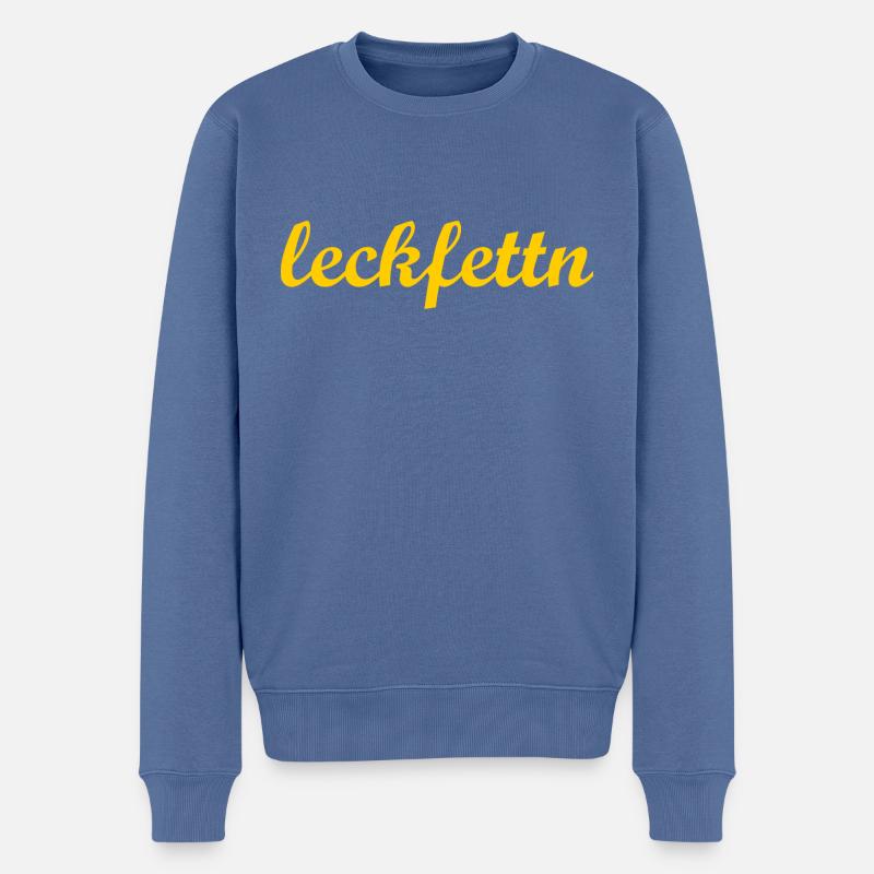 leckfettn - Männer Premium Bio Pullover - Taubenblau