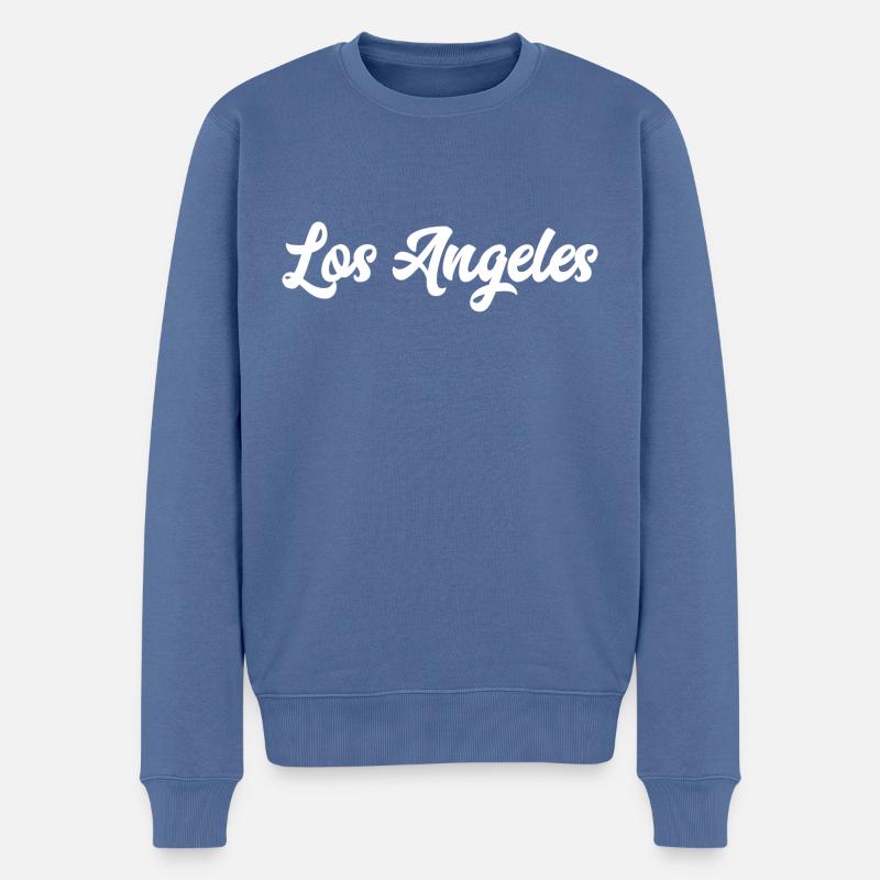 Los Angeles - Männer Premium Bio Pullover - Taubenblau