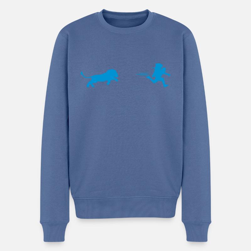 Lion - Männer Premium Bio Pullover - Taubenblau