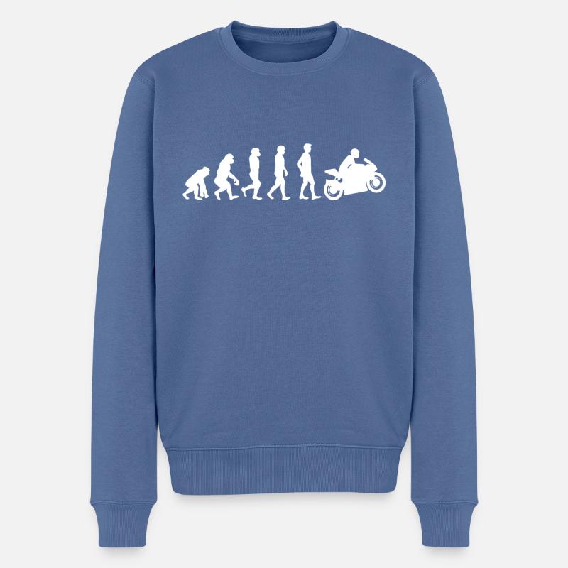 Evolution moto - Pull Premium bio Homme - bleu pigeon