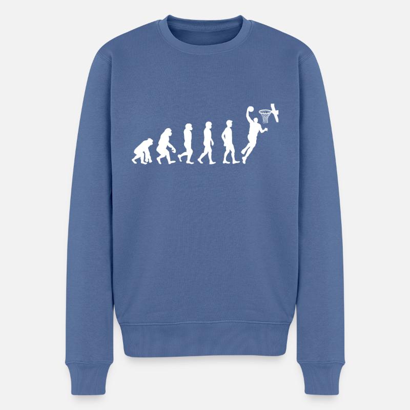 Evolution basketball - Pull Premium bio Homme - bleu pigeon