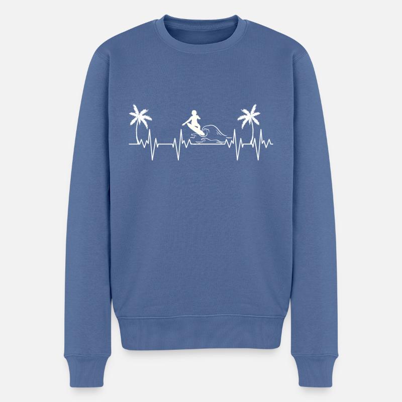 Battre le cœur du surf - Pull Premium bio Homme - bleu pigeon