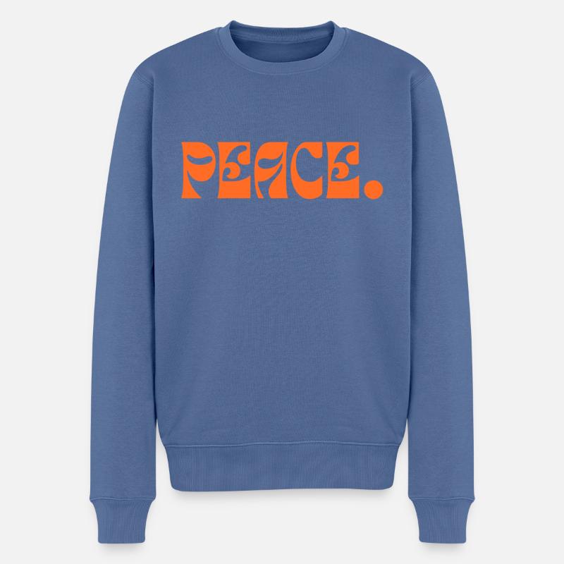 Peace - Männer Premium Bio Pullover - Taubenblau