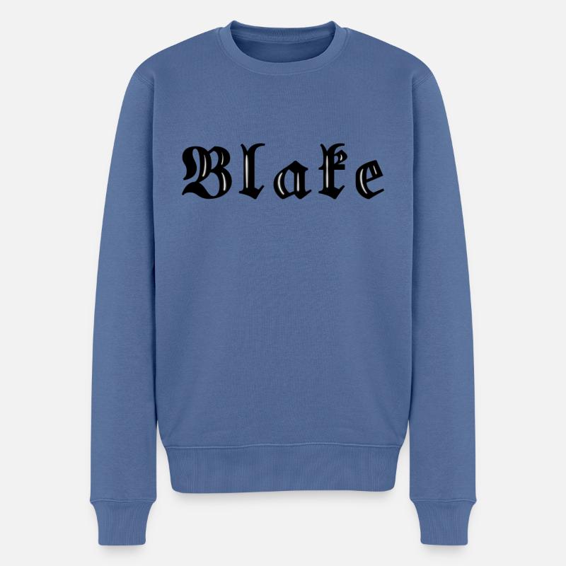 Blake Silver - Männer Premium Bio Pullover - Taubenblau