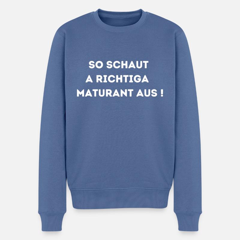 richtiga Maturant - Männer Premium Bio Pullover - Taubenblau